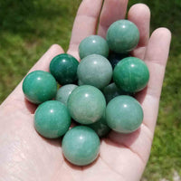 Green Aventurine Gemstone Orb Sphere Marble - Stone of Good Luck! - 20mm 2