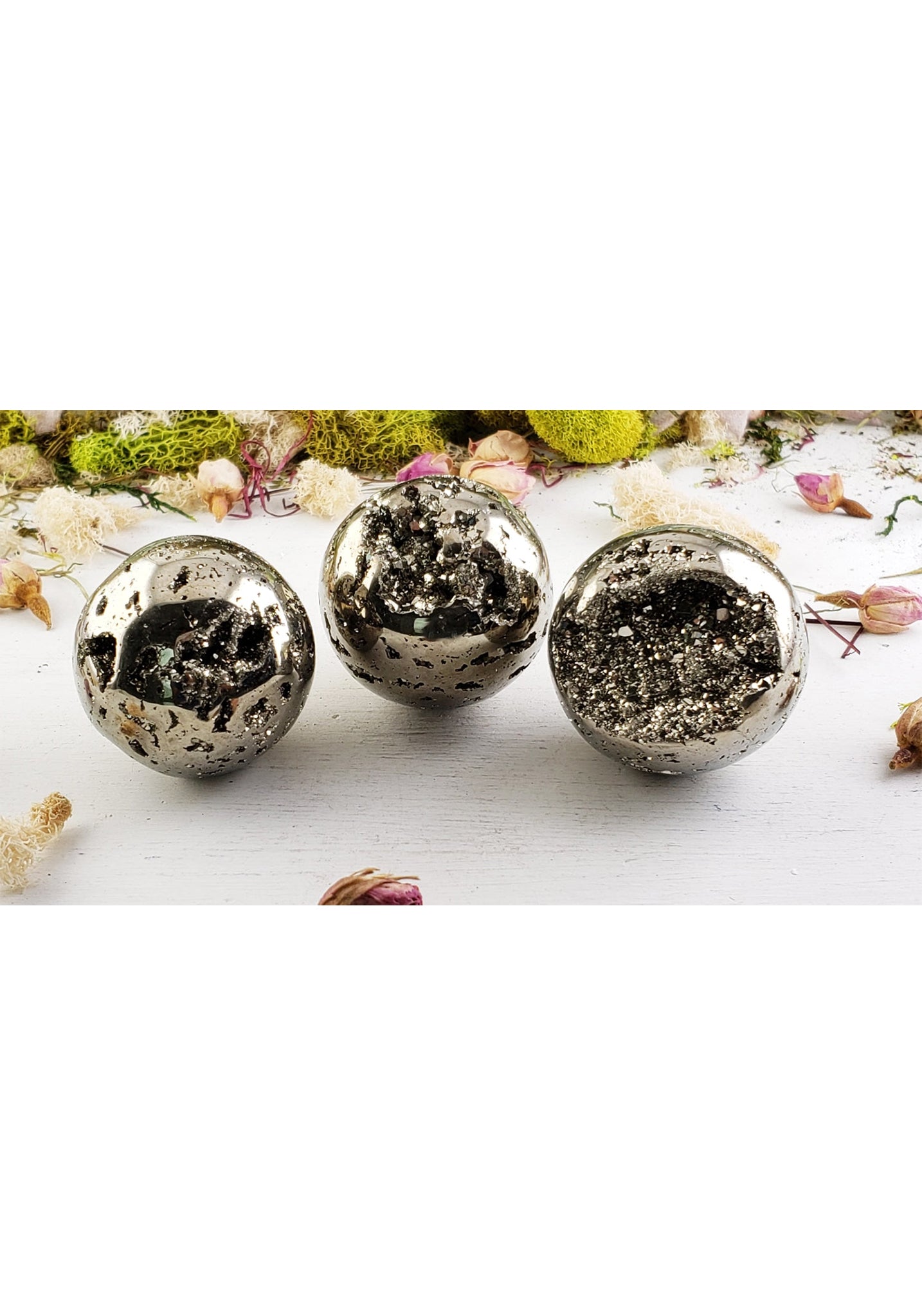 Pyrite Gemstone Orb Sphere Marble - Multiple Sizes 4