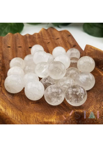 Quartz Crystal Gemstone Orb Sphere Marble - Stone of Amplifying Power! - 20mm - 30mm