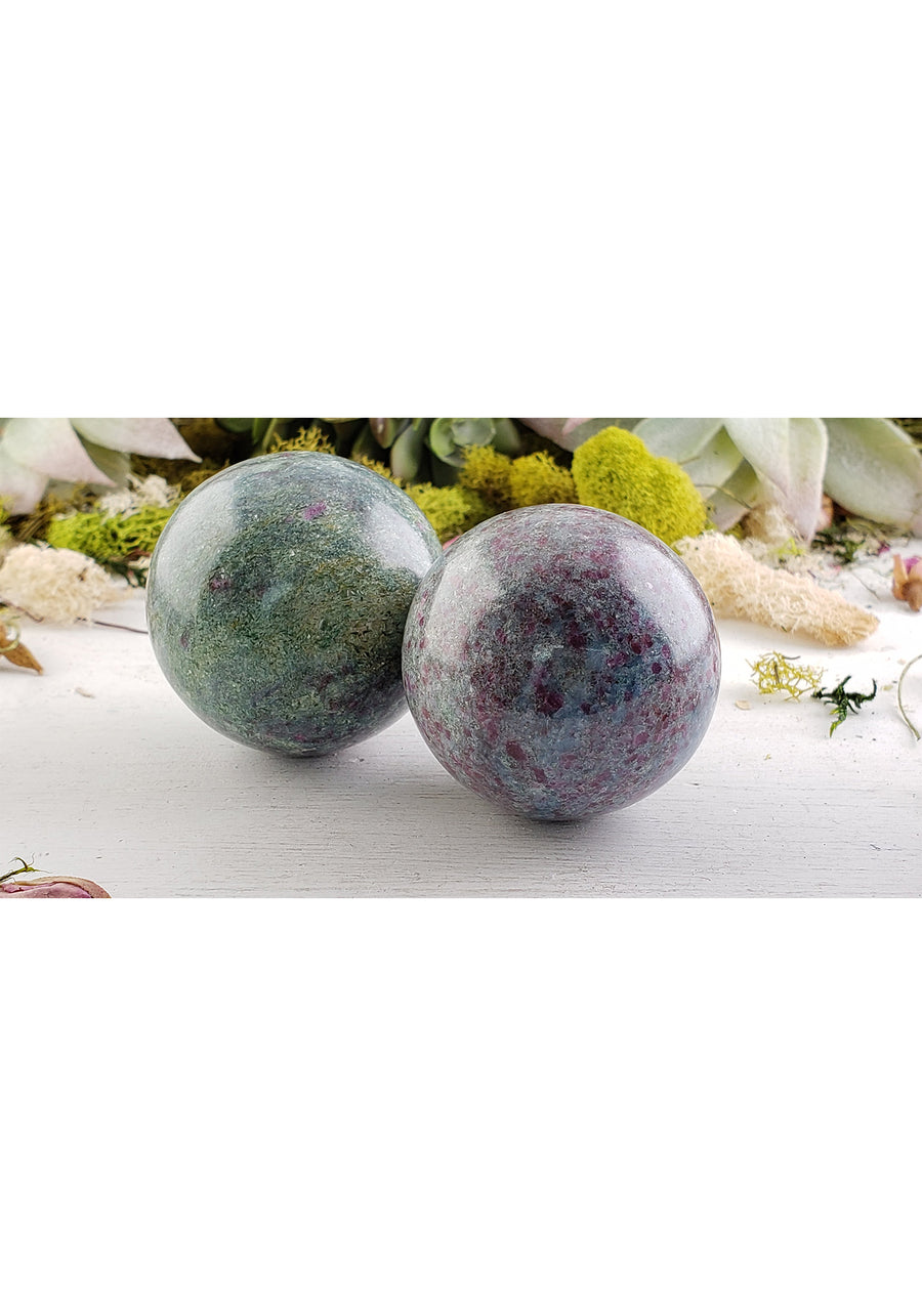 Ruby Kyanite Gemstone Sphere Orb Marble - Multiple Sizes! 3