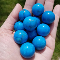 Turquenite Blue Howlite Gemstone Orb Sphere Marble - Stone of Hidden Memories! - 20mm 2