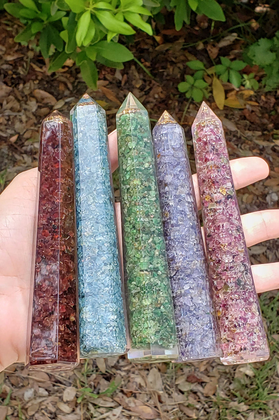 Orgone Gemstone Tower Obelisk - Multiple Gemstone Choices!