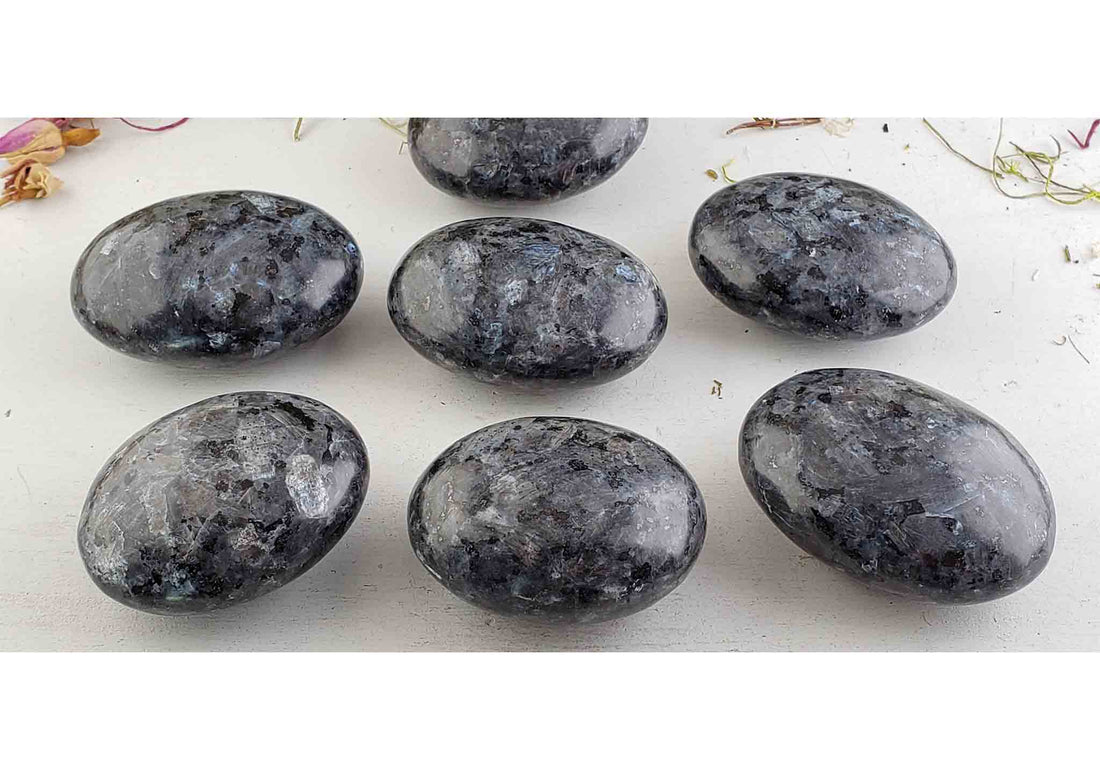 Larvikite Gemstone Polished Meditation Palm Stone 2