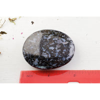 Merlinite Indigo Gabbro Natural Gemstone Palm Meditation Stone 3