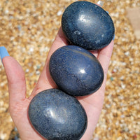 Lazulite Gemstone Meditation Palm Stone - Stone of Trusting the Self - Multiple Sizes!