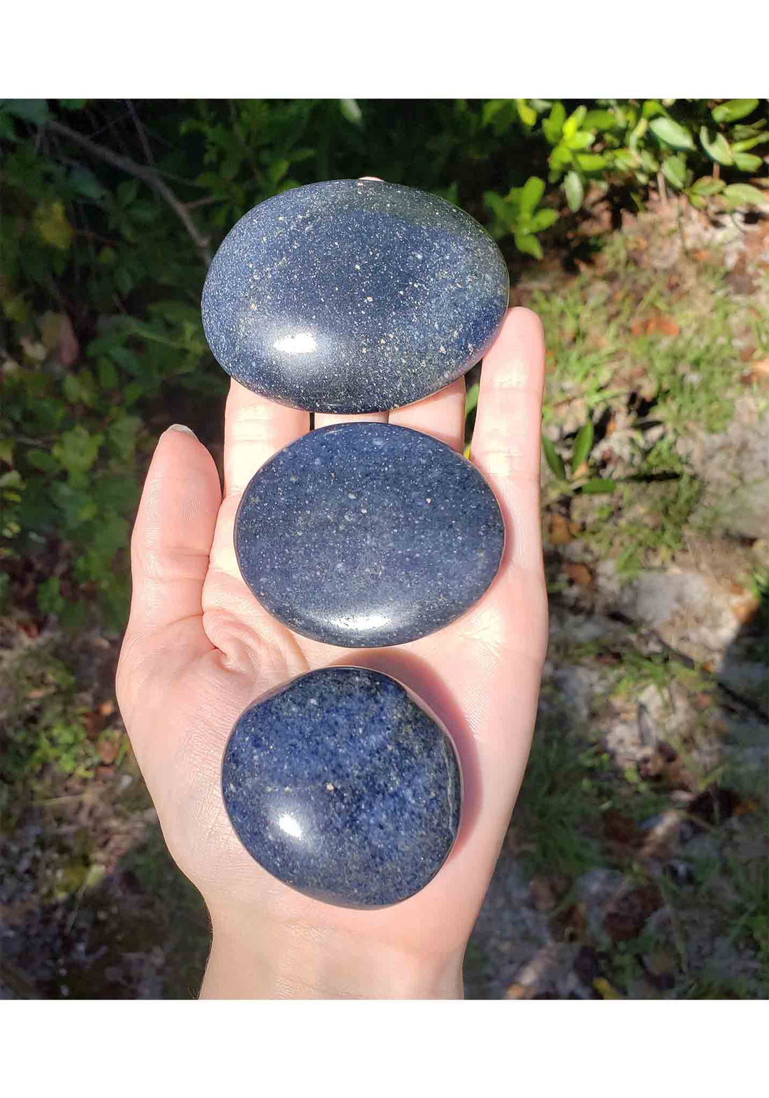 Lazulite Gemstone Meditation Palm Stone - Stone of Trusting the Self 2