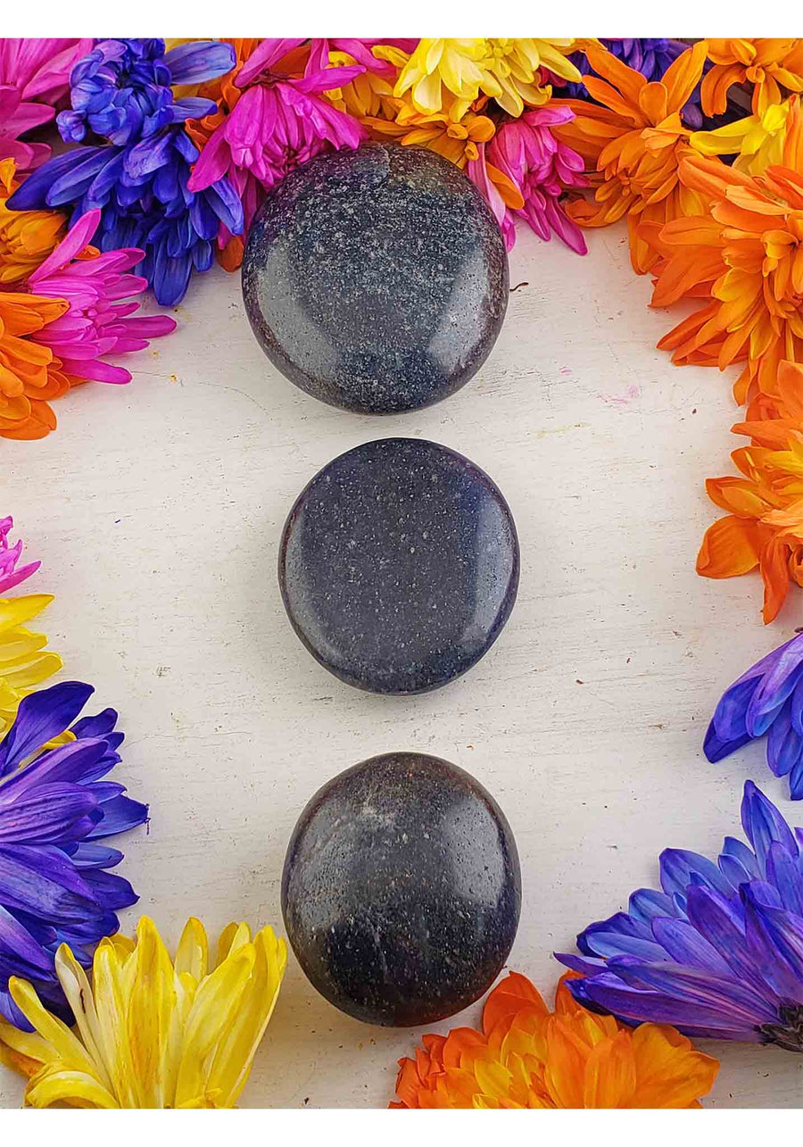 Lazulite Gemstone Meditation Palm Stone - Stone of Trusting the Self