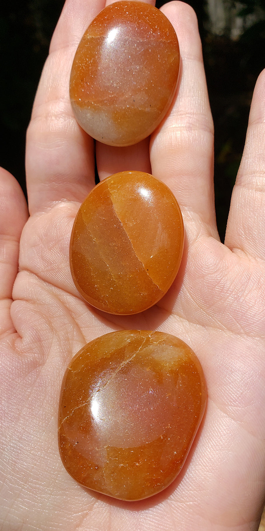 Red Aventurine Meditation Worry Palm Stone Gemstone