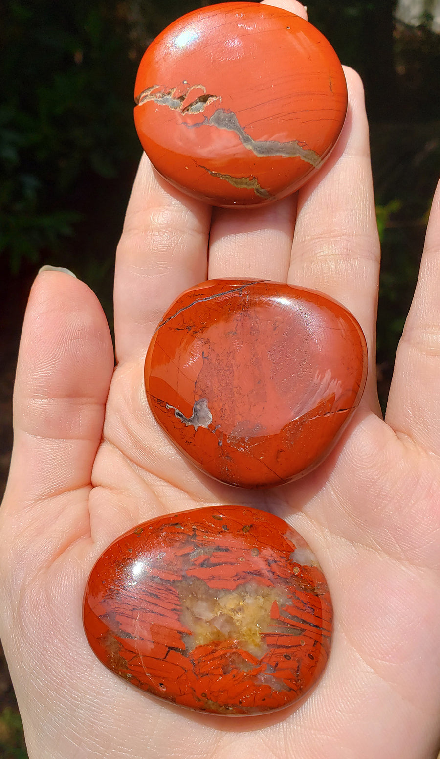 Red Jasper Meditation Worry Palm Stone Gemstone