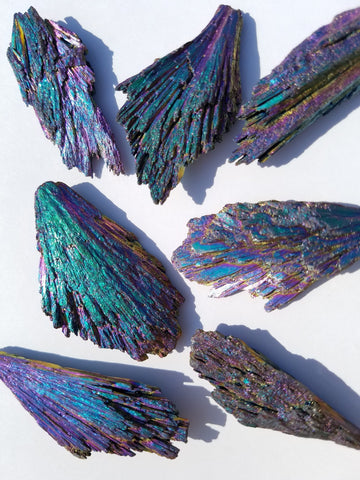 Rainbow Peacock Titanium Kyanite Blades | Crystal Gemstone Shop.