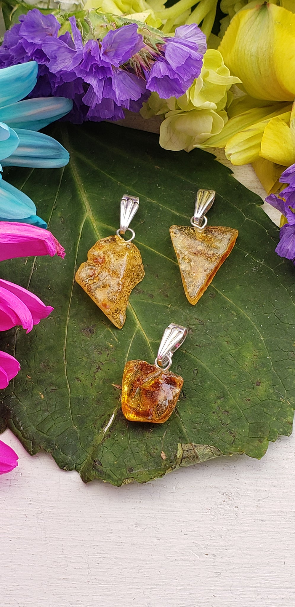 Amber Natural Gemstone Pendant | Crystal Gemstone Shop.