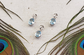 Blue Topaz Gemstone Sterling Silver Pendant - Bella