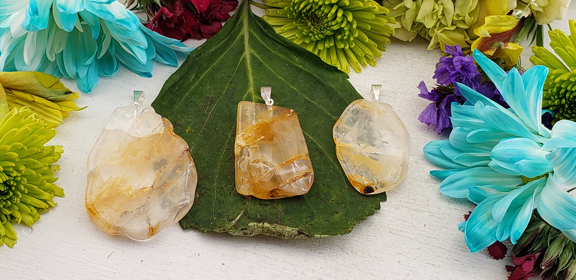 Golden Healer Quartz Natural Gemstone Pendant | Crystal Gemstone Shop.