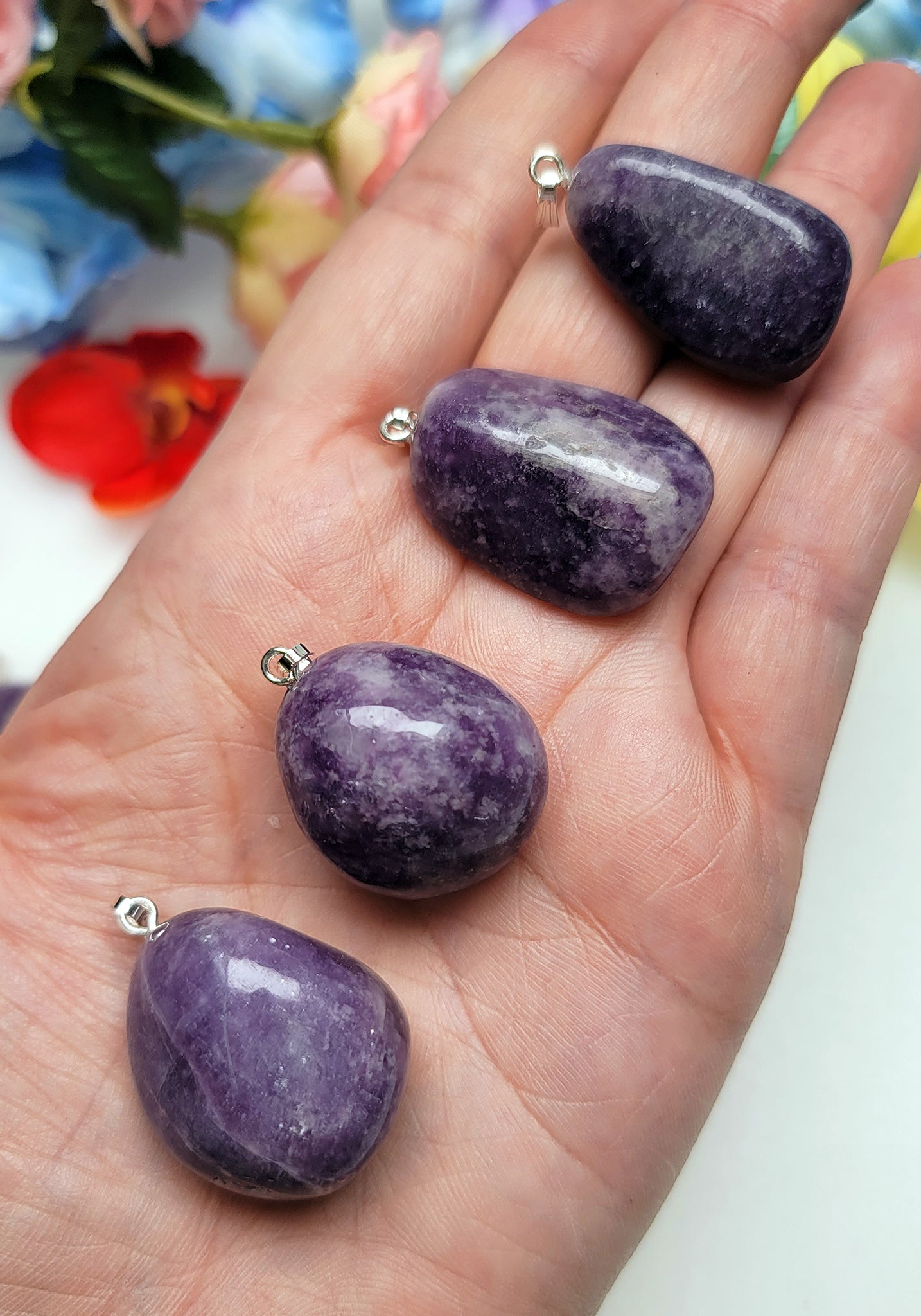 Lepidolite Tumbled Gemstone Nugget Pendant