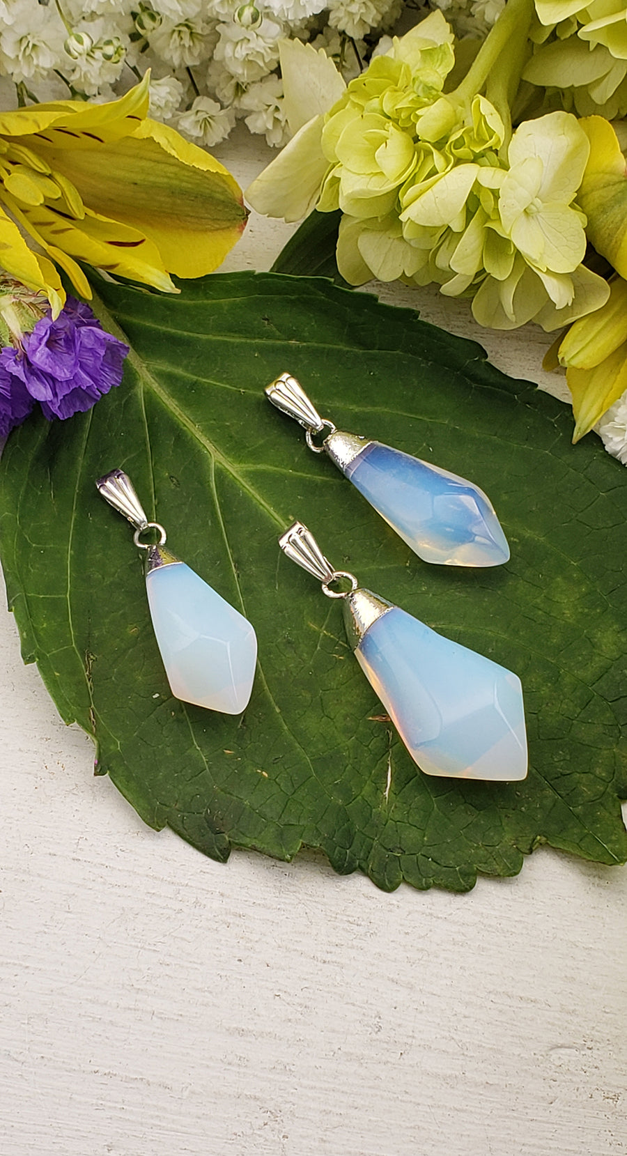 Opalite Faceted Gemstone Pendant | Crystal Gemstone Shop.