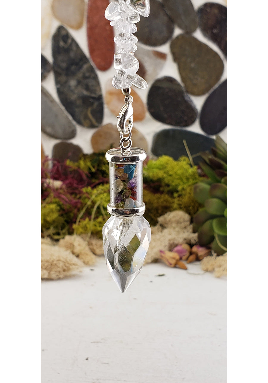 Faceted Gemstone Polished Pendulum - Amethyst, Quartz, or Rose Quartz 2