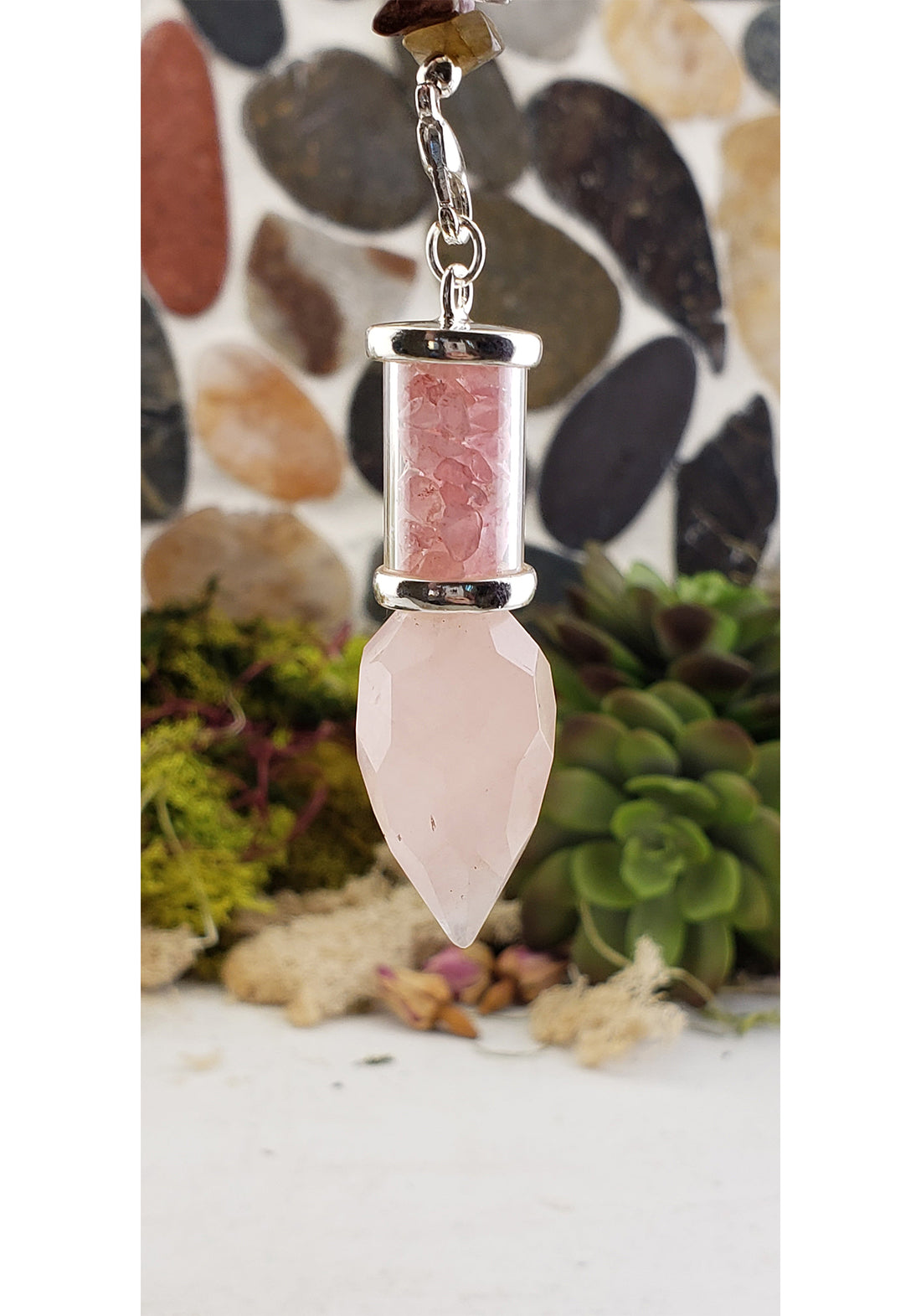 Faceted Gemstone Polished Pendulum - Amethyst, Quartz, or Rose Quartz 3