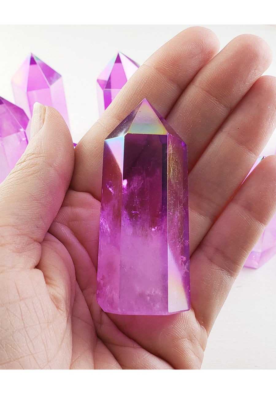 Pink Aura Quartz Tower Obelisk 2