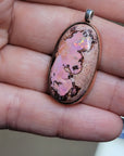 Natural Cantera Mexican Pink Opal Sterling Silver & Copper Pendant - AAA Grade Opal