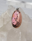Natural Cantera Mexican Pink Opal Sterling Silver & Copper Pendant - AAA Grade Opal