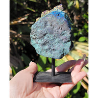 Rainbow Titanium Aura Quartz Gemstone Druzy Cluster Display 5