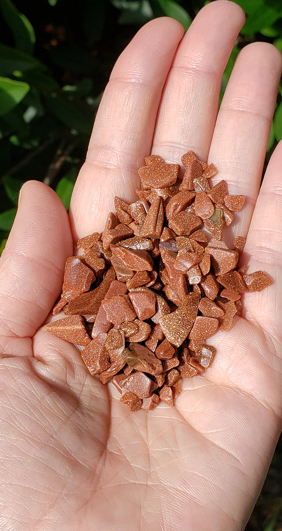 Red Goldstone Gemstone Chips - 1 Ounce Bag