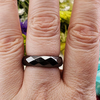 Hematite Faceted Gemstone Ring for Negative Energy Removal | Crystal Gemstone Shop.