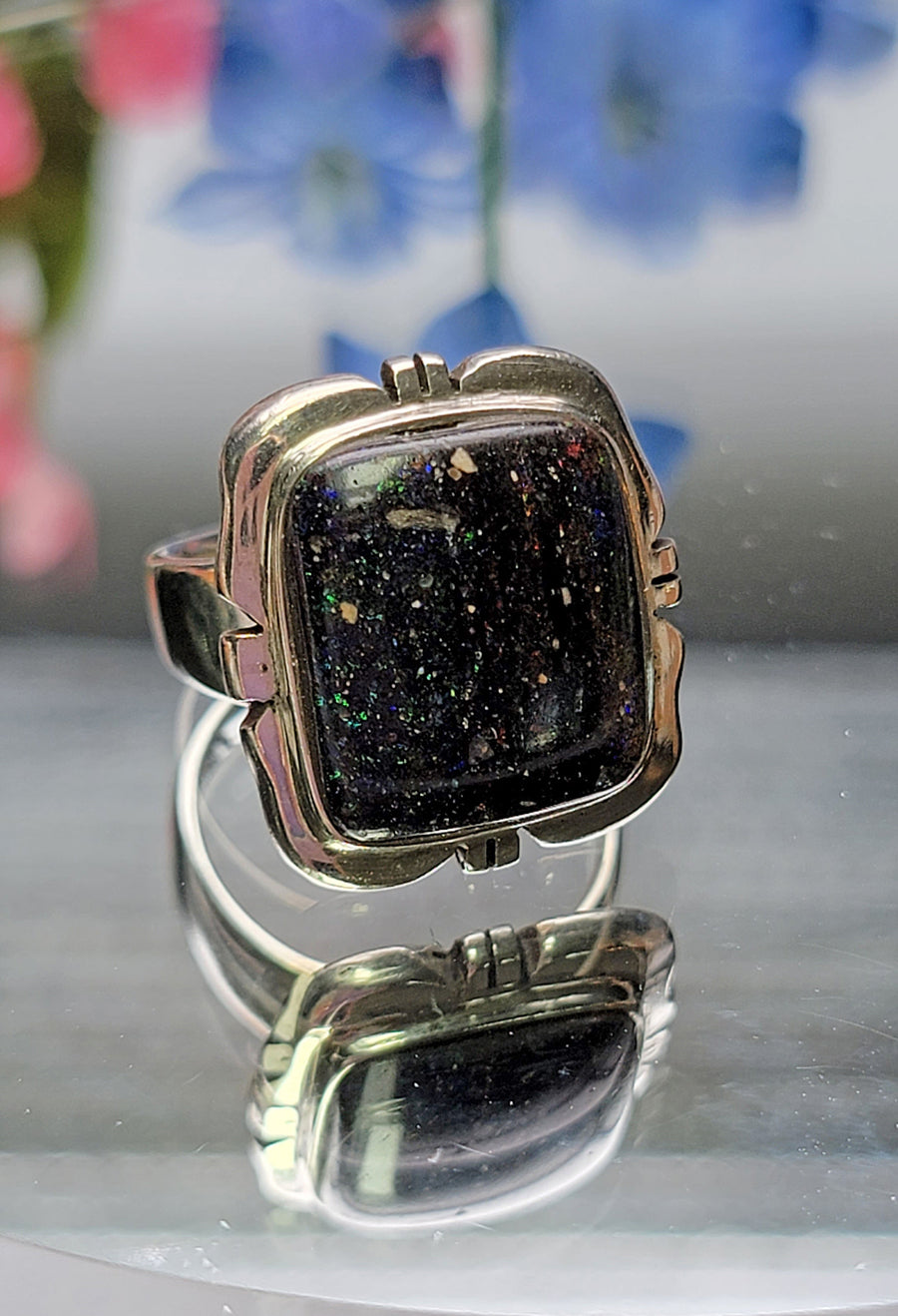 Australian Opal Sterling Silver Ring - Coen - Size 7