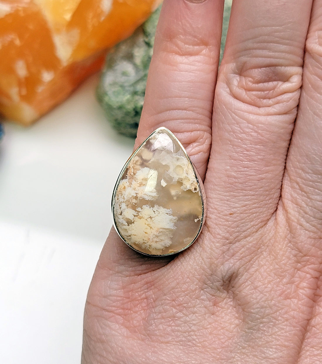 Palm Agate Gemstone Sterling Silver Ring - Lisse