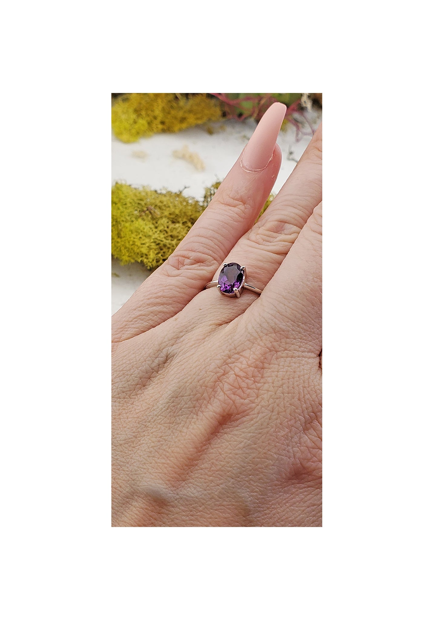 Amethyst Gemstone Sterling Silver Ring - Simona 3