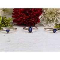 Kyanite Gemstone Sterling Silver Ring - Petite Mini Jewelry - Bebe