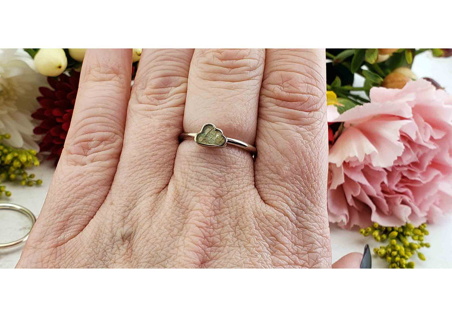 Labradorite Gemstone Sterling Silver Ring - Petite Mini Jewelry - Stormi 3