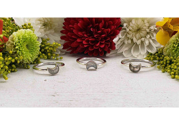 Labradorite Gemstone Sterling Silver Ring - Petite Mini Jewelry - Sheena