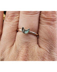 Labradorite Gemstone Sterling Silver Ring - Petite Mini Jewelry - Sheena 3