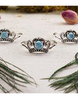 Larimar Gemstone Sterling Silver Ring - Regina | Crystal Gemstone Shop