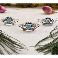 Larimar Gemstone Sterling Silver Ring - Regina | Crystal Gemstone Shop