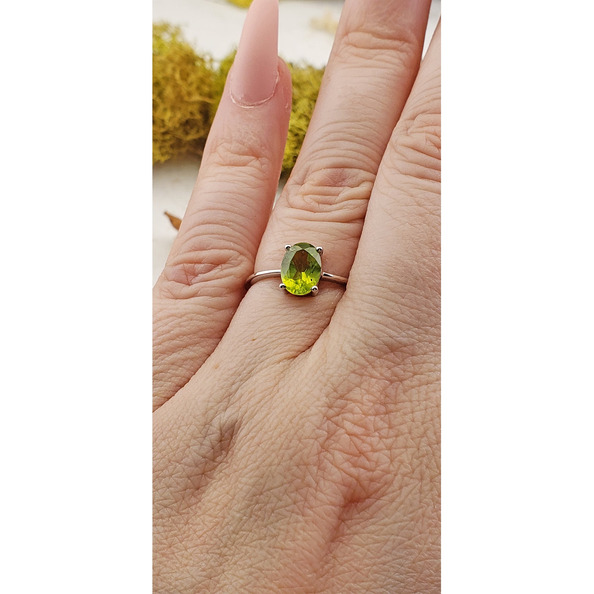 Peridot Gemstone Sterling Silver Ring - Fortuna | Crystal Gemstone Shop.