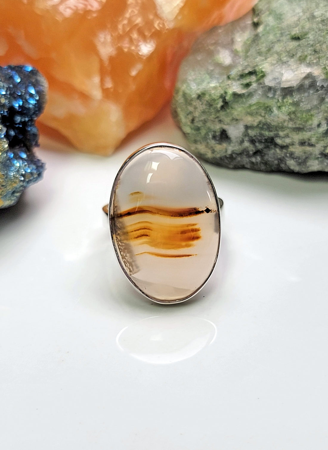 Turkish Agate Gemstone Sterling Silver Ring -  Maize