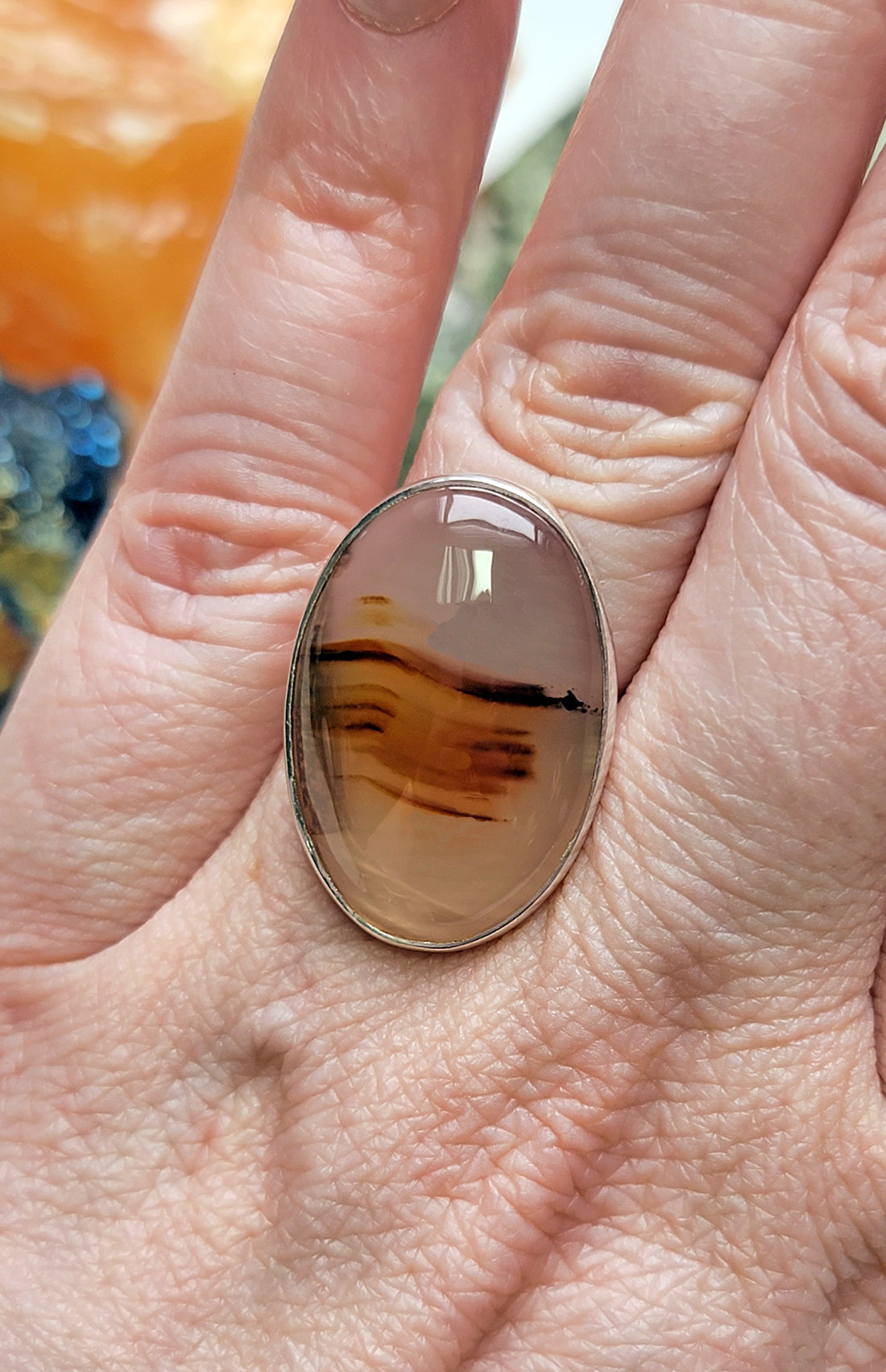 Turkish Agate Gemstone Sterling Silver Ring -  Maize