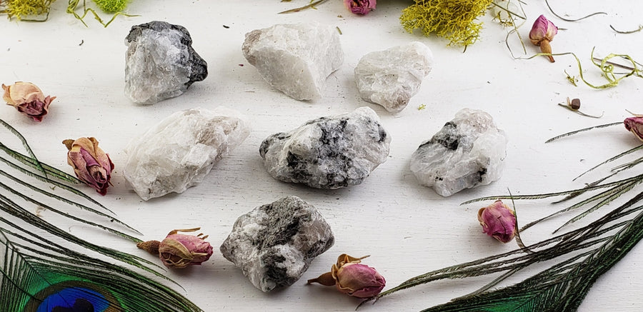 Rough Rainbow Moonstone Raw Gemstones | Crystal Gemstone Shop.
