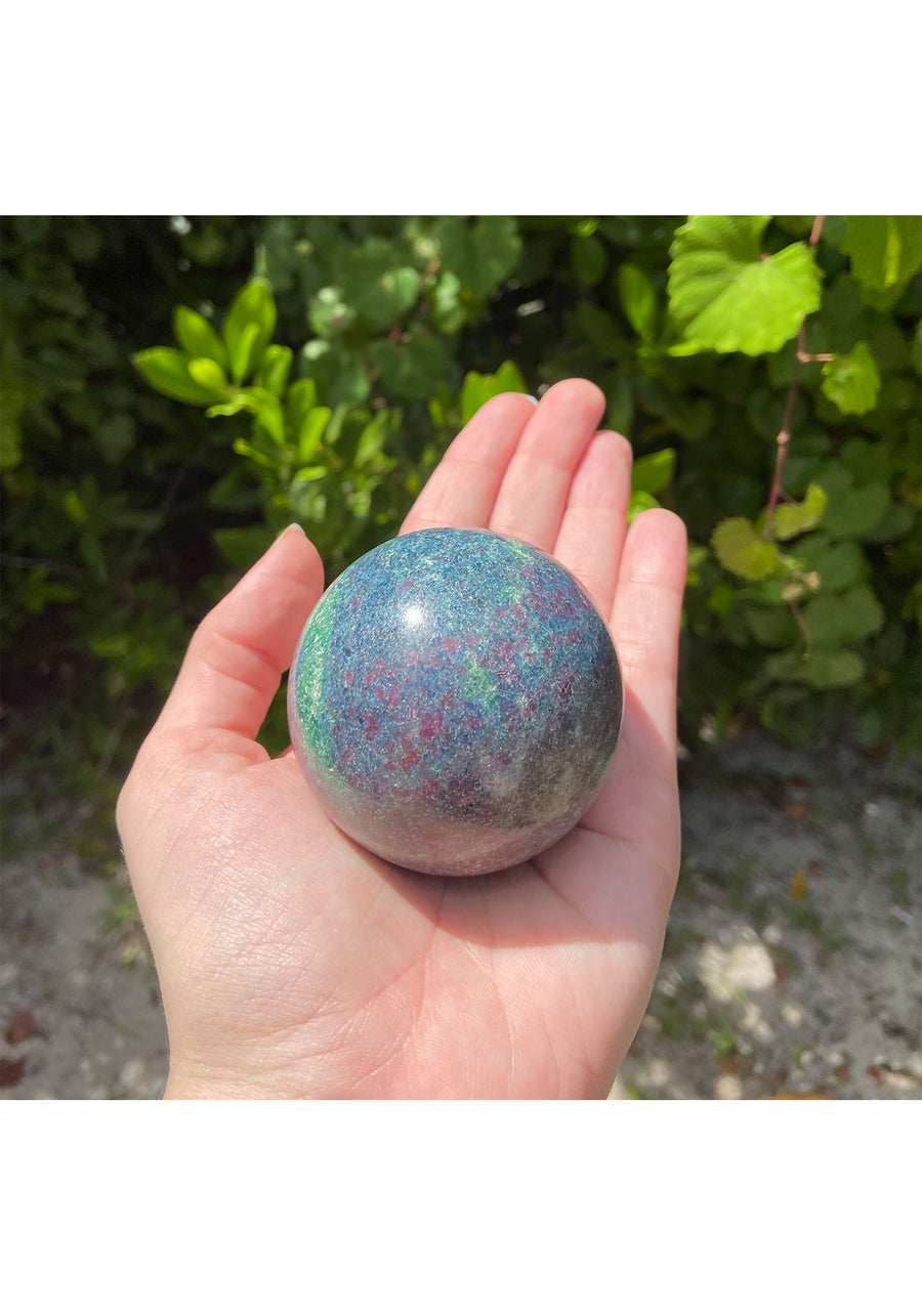 Ruby Kyanite Gemstone Sphere Orb Marble - Multiple Sizes! 5