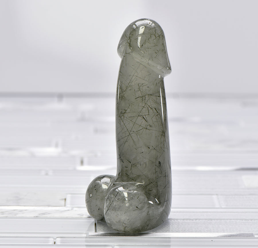Rutilated Quartz Crystal Gemstone Phallus
