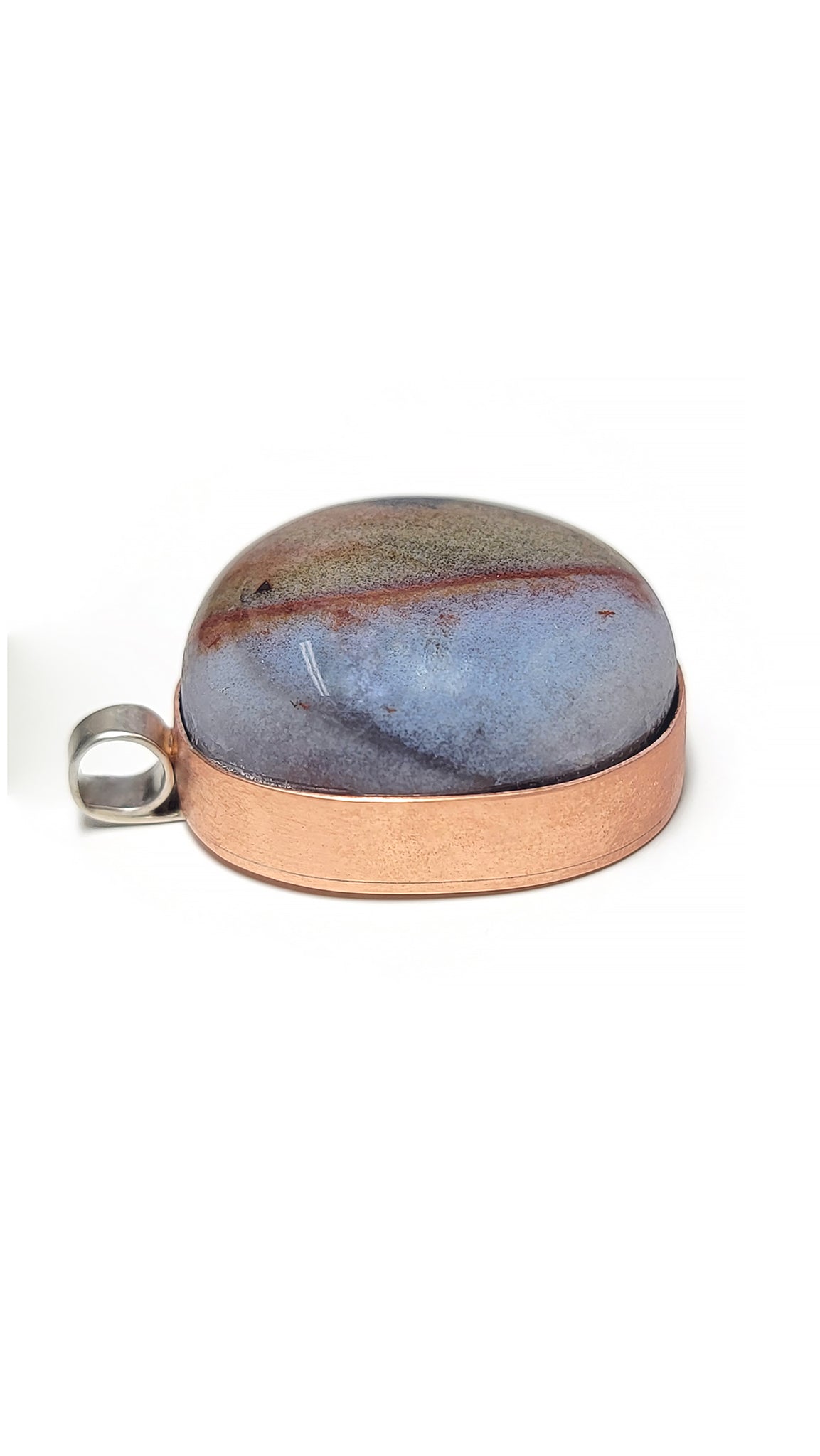 Sardonyx Gemstone Natural Copper &amp; Sterling Silver Pendant