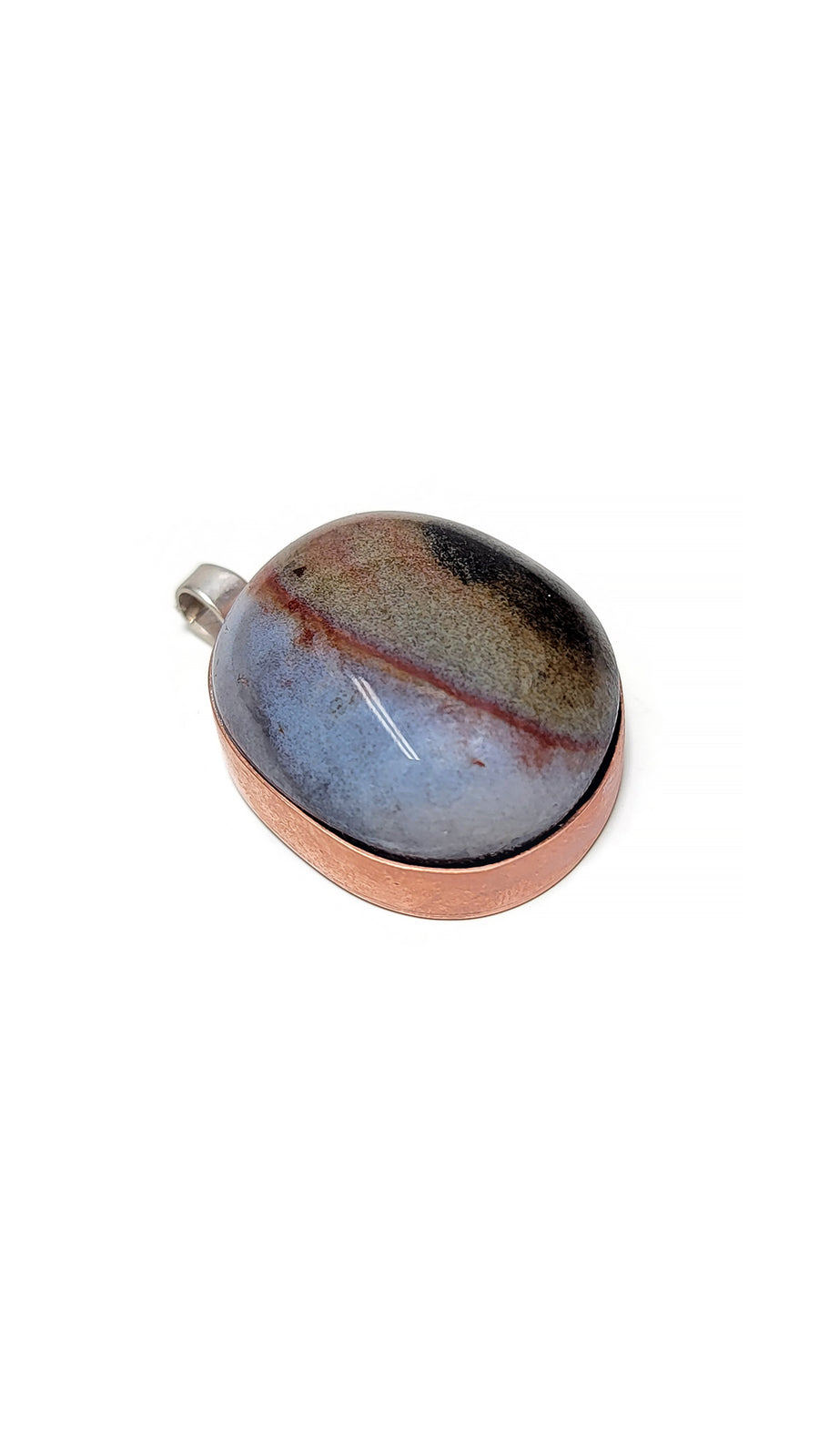 Sardonyx Gemstone Natural Copper & Sterling Silver Pendant