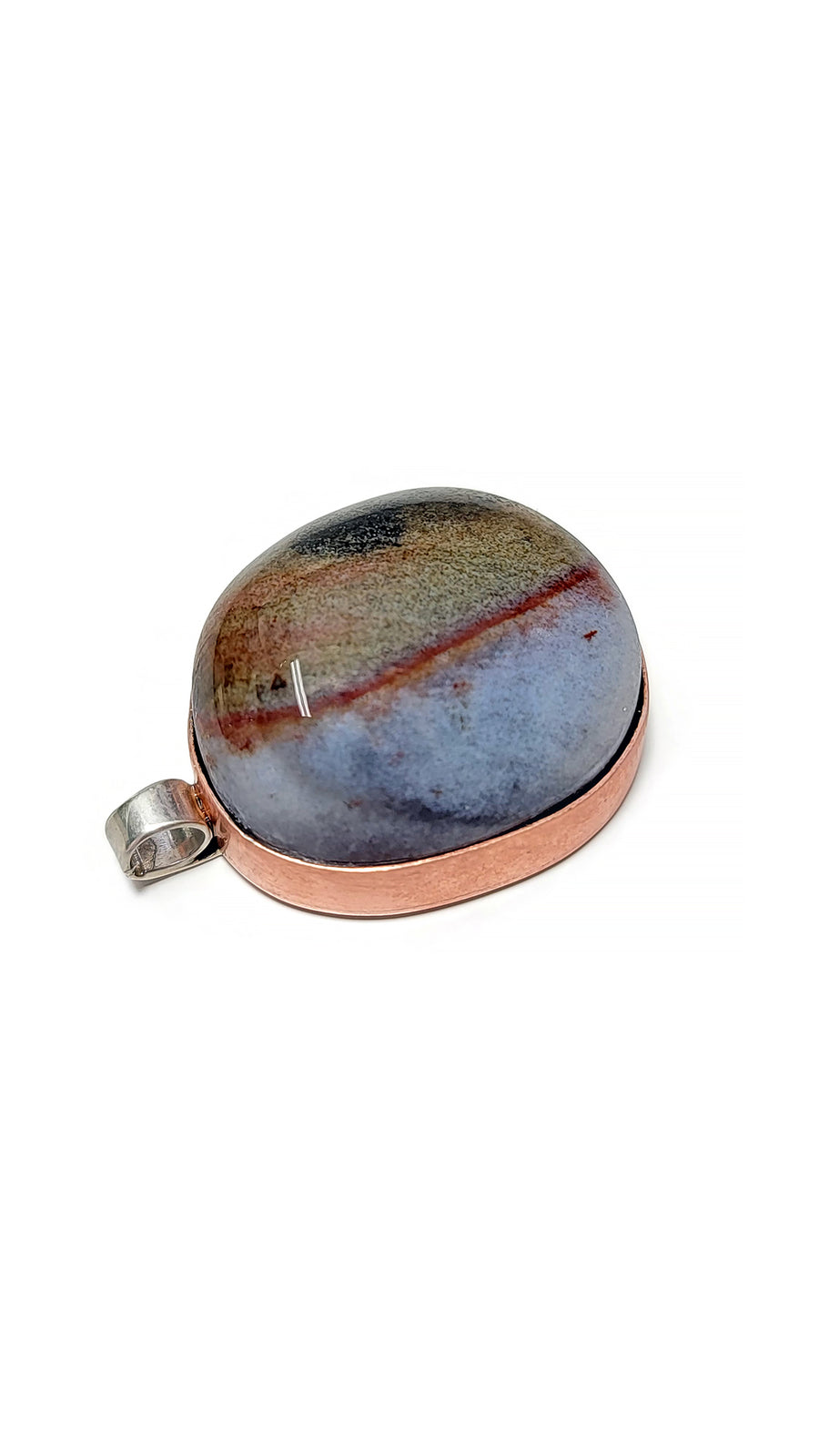 Sardonyx Gemstone Natural Copper & Sterling Silver Pendant