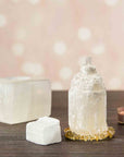 Selenite Crystal Tower for Cleansing and Charging - Mini Satin Spar Obelisk - Staging