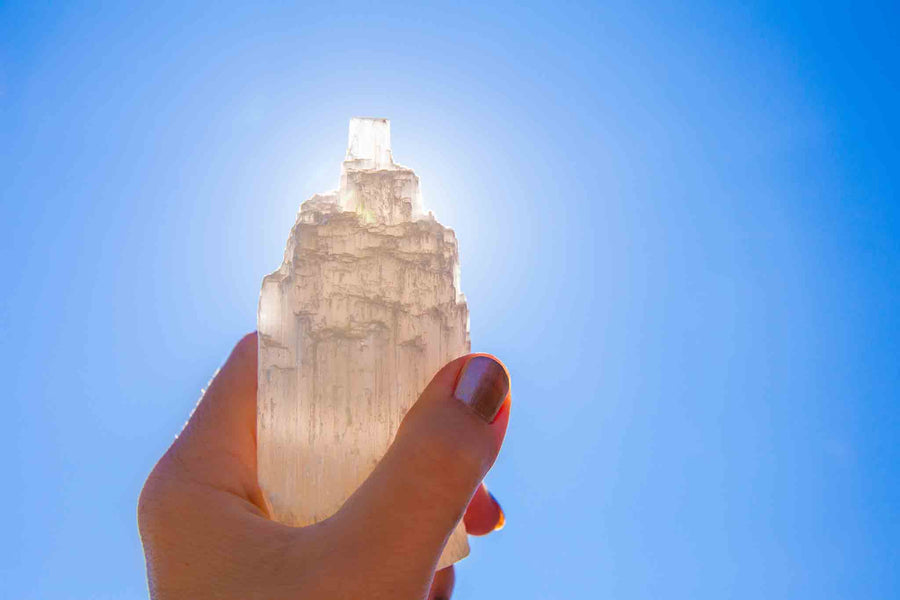 Selenite Crystal Tower for Cleansing and Charging - Mini Satin Spar - Many Different Shapes