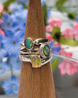 Australian Opal Sterling Silver Ring - Petite Stackable Rings