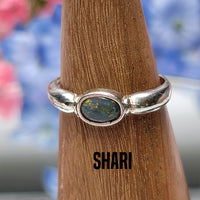 Australian Opal Sterling Silver Ring - Petite Stackable Rings 3