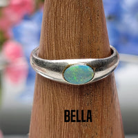 Australian Opal Sterling Silver Ring - Petite Stackable Rings 4